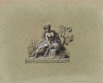 塞纳河下游部字母头的研究`Etude pour une tête de lettre du Département de la Seine inférieure (1800) by Pierre-Paul Prud;hon
