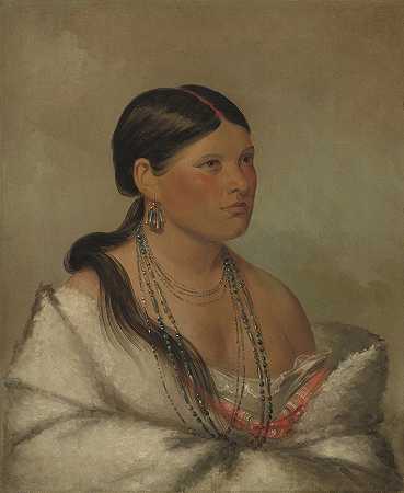 雌鹰-沙瓦诺`The Female Eagle – Shawano (1830) by George Catlin