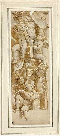 五本书`Five Putti with Books (c. 1543) by After Bernardino Gatti