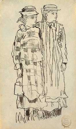 两个女孩`Two Girls (1879) by Winslow Homer