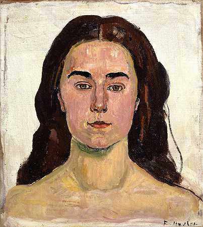 丽娜·克罗特肖像`Portrait Of Lina Crot (1916~1917) by Ferdinand Hodler
