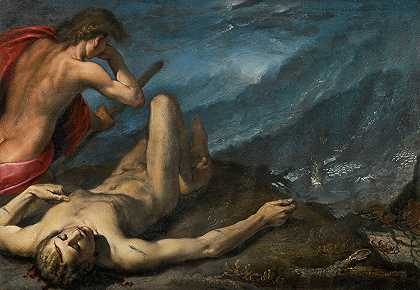 该隐和亚伯`Cain And Abel by Follower of Pier Francesco Mazzucchelli