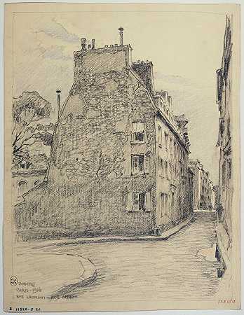 Lhomond街和Amyot街`La rue Lhomond et la rue Amyot (1926) by Ferdinand Boberg