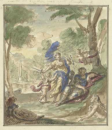 阿米达·恩里纳尔多`Armida en Rinaldo (1677 ~ 1755) by Elias van Nijmegen