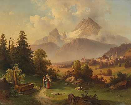 瓦茨曼之景`View of the Watzmann by Edmund Mahlknecht