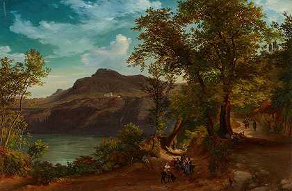 卡沃山贝阿尔巴诺`Monte Cavo bei Albano (1854) by Friedrich Loos