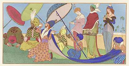 乳香、肉桂和没药晚礼服`LEncens, Le Cinname et la Myrrhe ; Robes du soir (1914) by Ludwik Strimpl