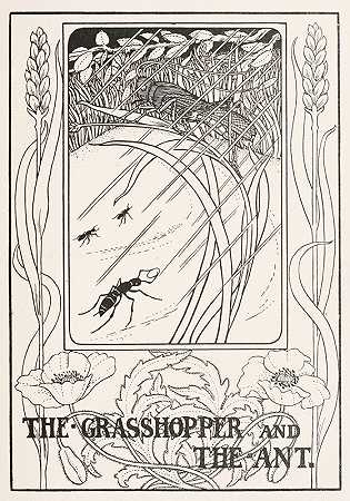 蚱蜢和蚂蚁`The Grasshopper and the Ant (1900) by Percy J. Billinghurst