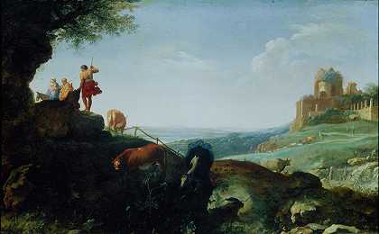 飞往埃及的风景`Landscape with the Flight to Egypt by Cornelis Van Poelenburch