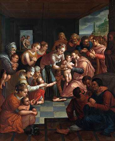 上帝保佑孩子们`Christ Blessing the Children (c. 1570)