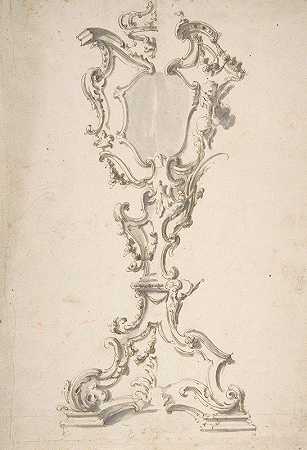 镜子支架的两种可选设计`Two Alternative Designs for a Mirror Stand (1698–1765) by Giovanni Battista Natali III
