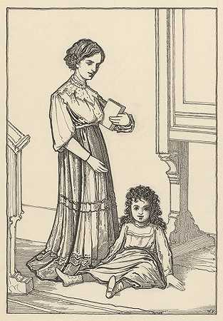 女人和坐着的女孩`Vrouw en zittend meisje (1887 ~ 1916) by Willem Pothast