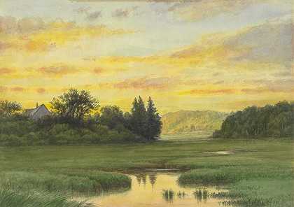 从西河看西岩`West Rock Seen from West River by George Edward Candee