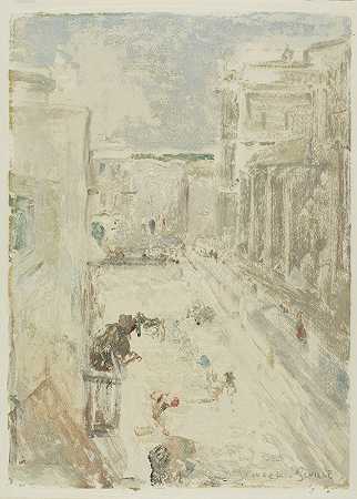 塞维利亚大街`Street in Seville (1905) by Charles Conder