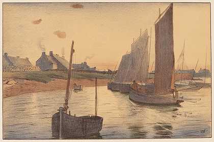 海上的悲伤`Tristesse sur la mer (ca. 1898) by André Ulmann