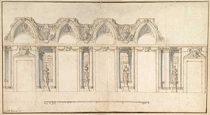 宫殿屋内装饰设计`Design for the Decoration of a Palace Interior (1691–1765) by Giovanni Paolo Panini