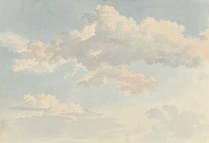 蓝天白云`Wolken tegen blauwe lucht (1786 ~ 1857) by Abraham Teerlink