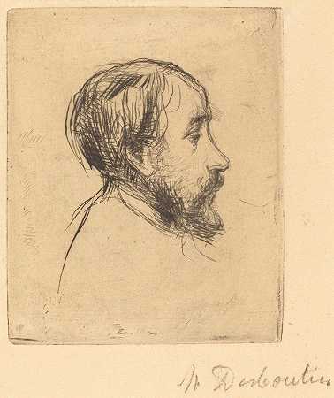 德加`Degas (1876) by Marcellin-Gilbert Desboutin