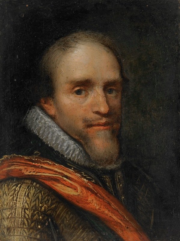 奥兰治王子莫里斯的肖像`Portrait of Maurice, Prince of Orange (after c. 1612) by Jacob Lyon