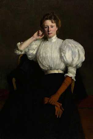 玛丽·P·小姐。`Mademoiselle Marie P. (1896) by Joseph-Paul Meslé