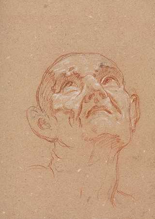 维罗纳素描本：男性头部（第31页）`Verona Sketchbook: Male head (page 31) (1760) by Francesco Lorenzi