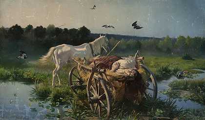 维万迪埃之死`Death of a vivandiere (1900) by Józef Ryszkiewicz