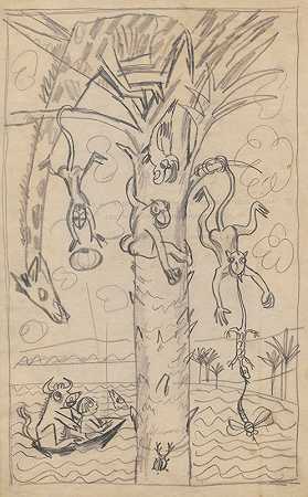 给侄子阿利克的幽默画，X`Humorous drawing for nephew Alik, X (1917) by Zygmunt Waliszewski