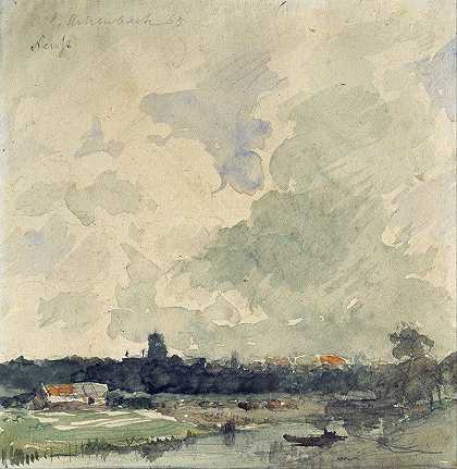 诺伊斯观`View of Neuss (1865) by Andreas Achenbach