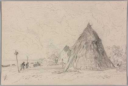 草垛景观`Landscape with Haystacks by Constant Troyon