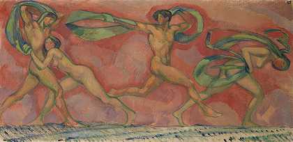 舞蹈雕带`Tanzfries (1912) by Ludwig von Hofmann