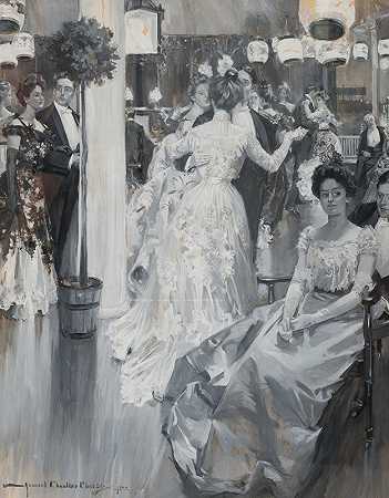 晚会`The Gala (1900) by Howard Chandler Christy