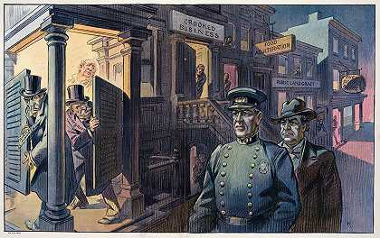那里他是这个地区的新队长`Theres a new captain in the district (1913) by Udo Keppler