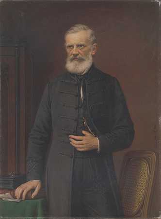 男人肖像`Portrait of a Man (1881) by Miklós Barabás