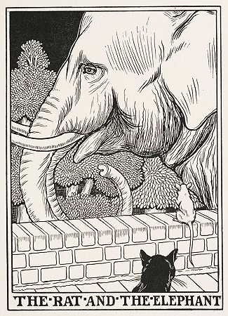 老鼠和大象`The Rat and the Elephant (1900) by Percy J. Billinghurst