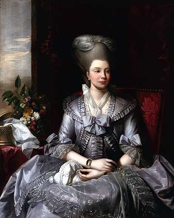 夏洛特女王肖像`Portrait of Queen Charlotte (circa 1776) by Benjamin West