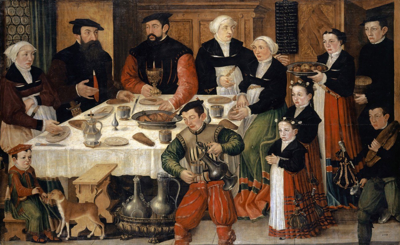 汉斯·鲁道夫·费斯家族的肖像`Bildnis der Familie des Hans Rudolf Faesch (1559) by Hans Hug Kluber