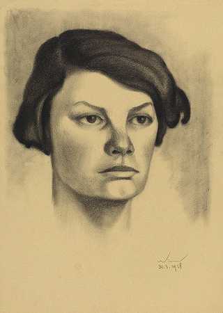 女性肖像八`weibliches Porträt VIII by Karl Wiener