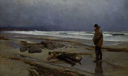 漂流上岸`Drifted Ashore (1884) by Nikolai Ulfsten