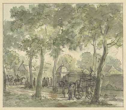 带圆顶的沿墙车道`Landweg langs muur met koepel (1752 ~ 1819) by Jurriaan Andriessen