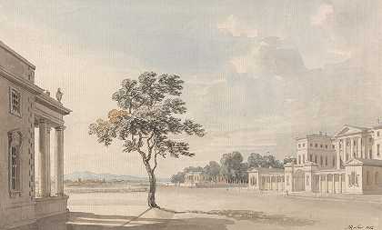 帕尔商场卡尔顿之家`Carlton House from Pall Mall (1782) by Michael Angelo Rooker