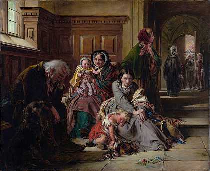 等待判决`Waiting for the Verdict (1859) by Abraham Solomon