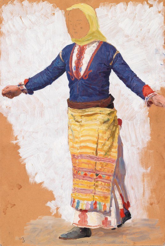 跳舞的女人。梅加拉`Dansende kvinde. Megara (1909 ~ 1910) by Niels Skovgaard