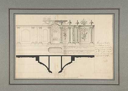 伦维尔卡布钦帐篷的平面图和立面图`Plan and Elevation of the Capuchin Tabernacle of Luneville (1787) by Adrian La Touvenot