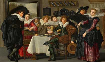 快乐公司`Merry Company (1633) by Dirck Hals