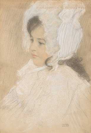 儿童肖像（玛丽·摩尔）`Kinderbildnis (Marie Moll) (1902–1904) by Gustav Klimt