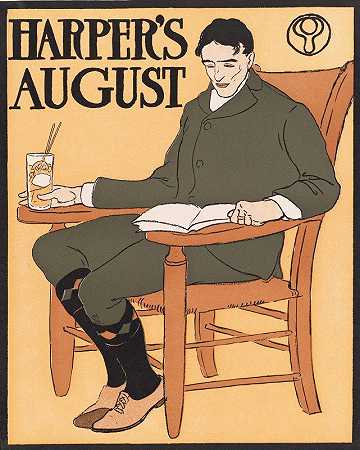 哈珀八月`Harpers August (1898) by Edward Penfield