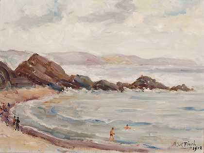 露伊海滩`Looen rantaa (1928) by Alfred William Finch