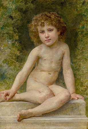 休息时的爱`Lamour Au Repos (1904) by William Bouguereau