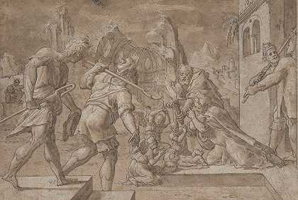 牧羊人的朝拜`Adoration of the Shepherds (ca. 1549–50) by Master of Liechtenstein