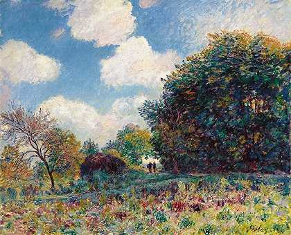 路径输入森林`Chemin À Lentrée Dun Bois (1890~91) by Alfred Sisley